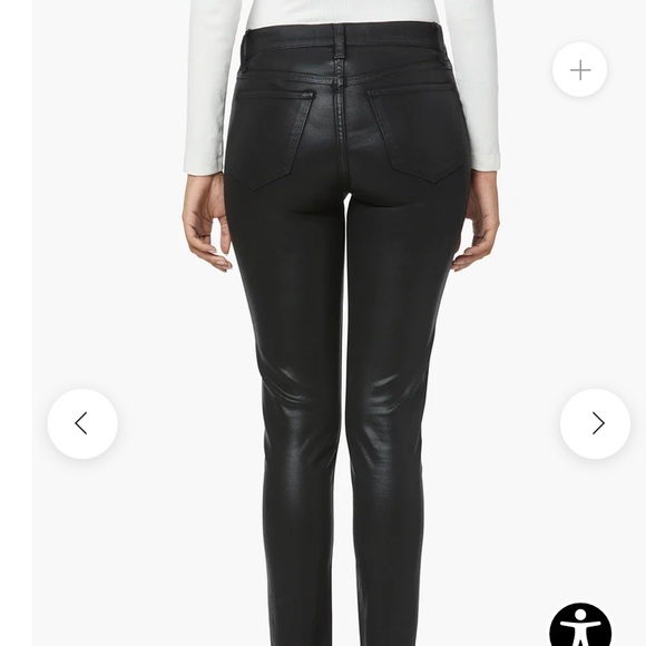 Joe's Coated Denim High Rise Ankle Skinny Jeans Charlie Black Sz 31 - Picture 4 of 12